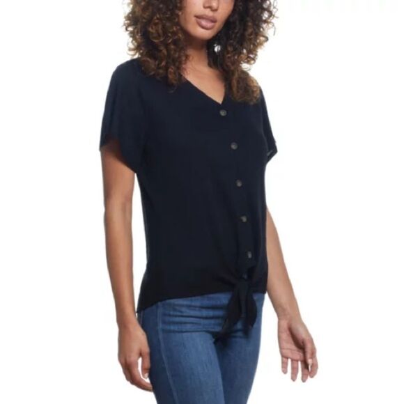 Weatherproof Vintage Ladies' Tie Front Top V-Neck NWT - Picture 2 of 4